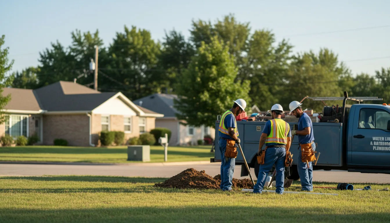 Residential water line and bathroom plumbing service in Winfield, IA
